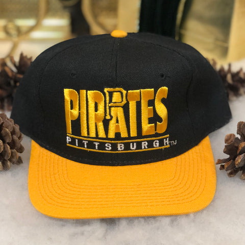 Vintage Deadstock NWOT MLB Pittsburgh Pirates Split Bar Drew Pearson YoungAn Wool Snapback Hat