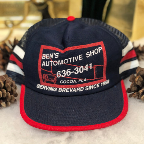 Vintage Ben's Automotive Shop Cocoa Florida Brevard County 3-Stripe Trucker Hat