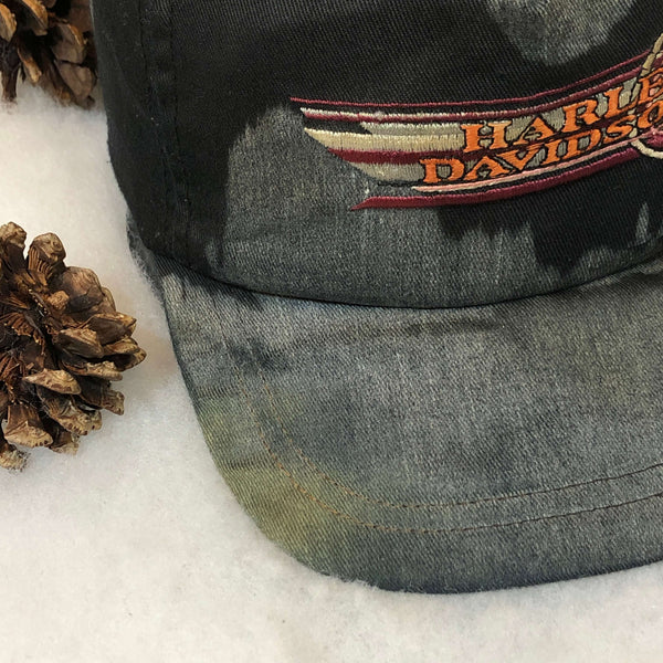 Vintage Harley-Davidson Motorcycles Custom Bleached Snapback Hat