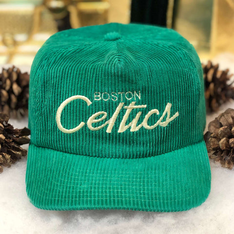 Vintage NBA Boston Celtics Sports Specialties Script Corduroy Strapback Hat