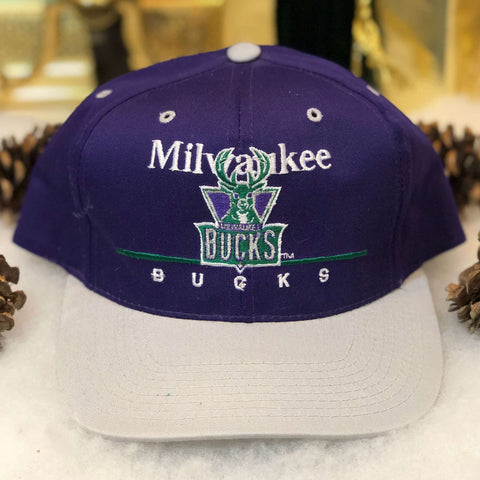 Vintage Deadstock NWOT NBA Milwaukee Bucks Twins Enterprise Bar Line Twill Snapback Hat