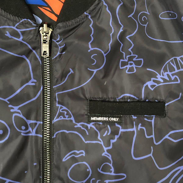 Nickelodeon Members Only Nicktoons Cartoons Reversible Bomber Jacket (L)