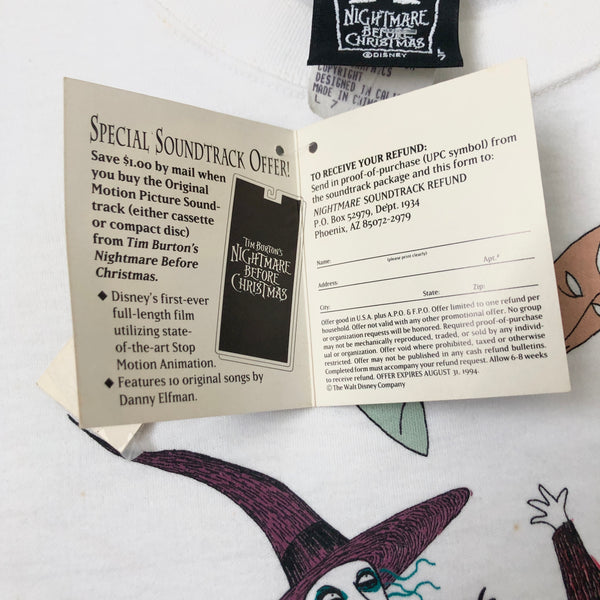 Vintage Deadstock NWT The Nightmare Before Christmas Lock Shock Barrel Disney Youth T-Shirt