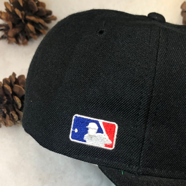 Vintage MLB Seattle Mariners Sports Specialties Plain Logo Black Dome Wool Snapback Hat