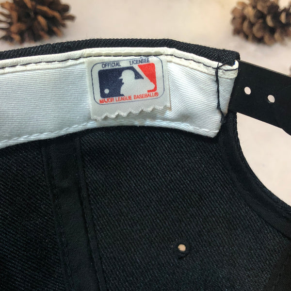 Vintage MLB Seattle Mariners Sports Specialties Plain Logo Black Dome Wool Snapback Hat