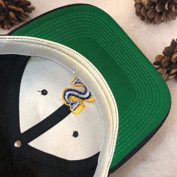 Vintage MLB Seattle Mariners Sports Specialties Plain Logo Black Dome Wool Snapback Hat