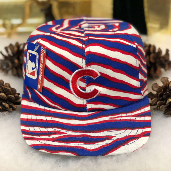 Vintage Deadstock NWT MLB Chicago Cubs Twins Enterprise Zebra All Over Print Twill Snapback Hat