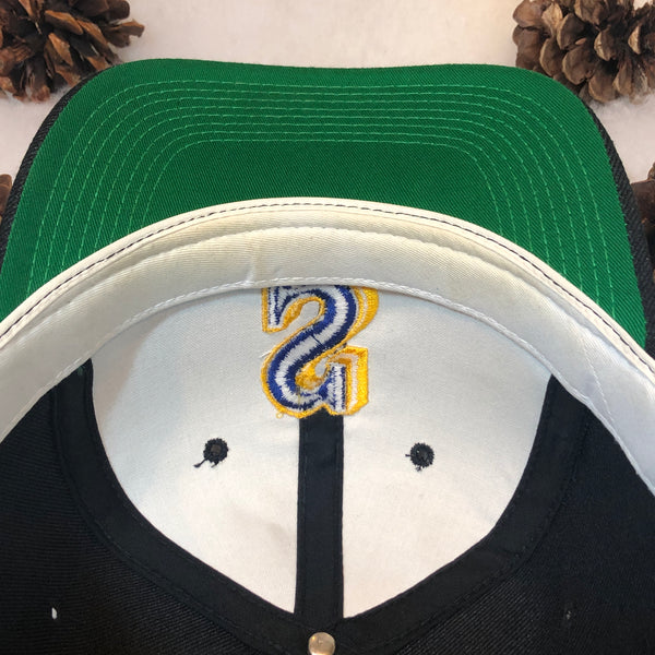 Vintage MLB Seattle Mariners Sports Specialties Plain Logo Black Dome Wool Snapback Hat
