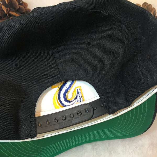 Vintage MLB Seattle Mariners Sports Specialties Plain Logo Black Dome Wool Snapback Hat