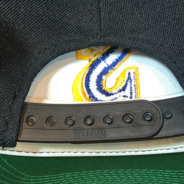 Vintage MLB Seattle Mariners Sports Specialties Plain Logo Black Dome Wool Snapback Hat