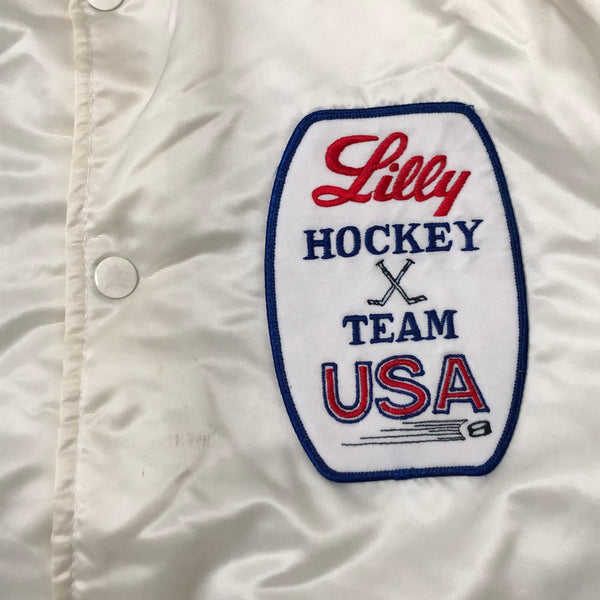 Vintage USA Hockey Lilly Satin Bomber Jacket (XL)