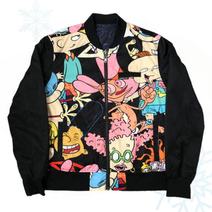 Nickelodeon Members Only Nicktoons Cartoons Reversible Bomber Jacket (L)