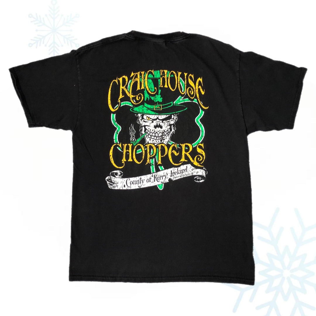 Craic House Choppers Irish Kerry Ireland Motorcycles T-Shirt (L)