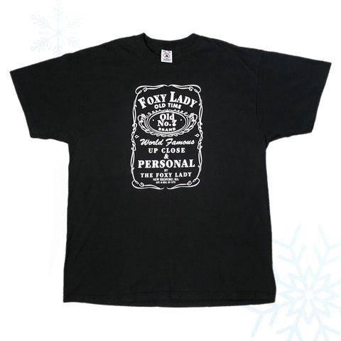 Vintage Foxy Lady Gentlemen's Club New Bedford MA Jack Daniel's Parody T-Shirt