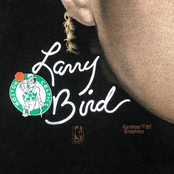 Vintage 1991 NBA Boston Celtics Larry Bird Big Face Salem Sportswear Caricature T-Shirt (L)