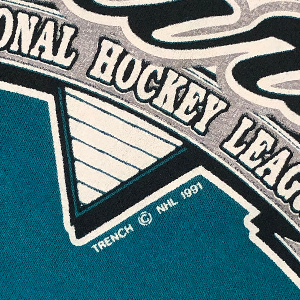 Vintage 1991 NHL San Jose Sharks Trench Crewneck Sweatshirt (XL)