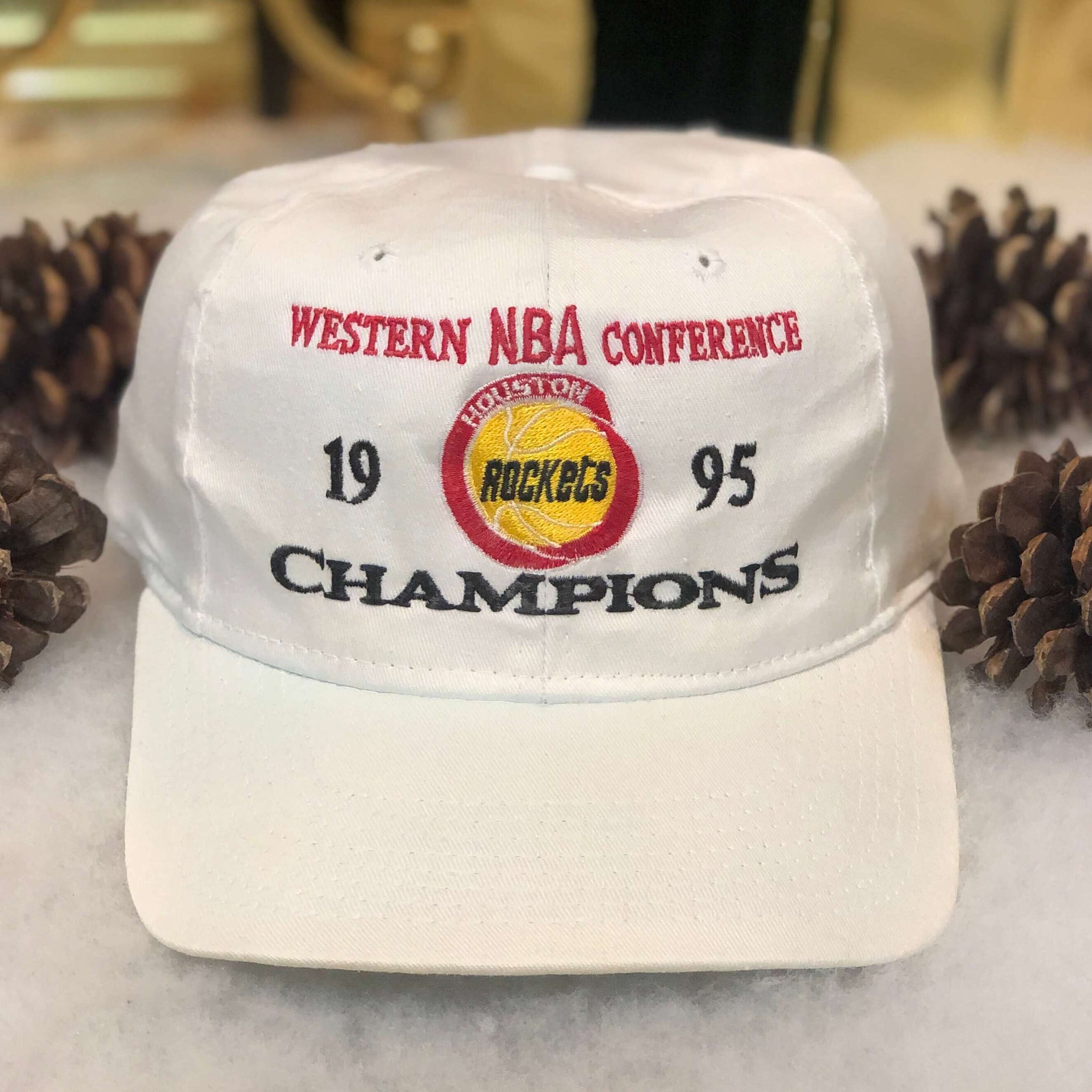 Vintage 1995 NBA Houston Rockets Western Conference Champions Twill Snapback Hat