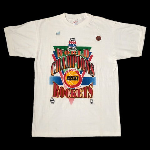 Vintage Deadstock NWOT 1994 NBA Finals Houston Rockets World Champions T-Shirt (L)