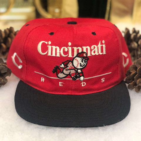 Vintage MLB Cincinnati Reds Twins Enterprise Bar Line Wool Snapback Hat