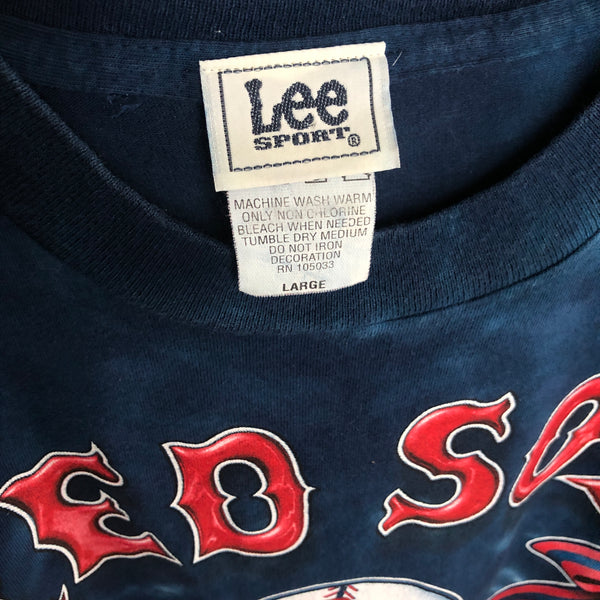 Vintage MLB Boston Red Sox Tie-Dye All Over Print Lee Sport T-Shirt (L)