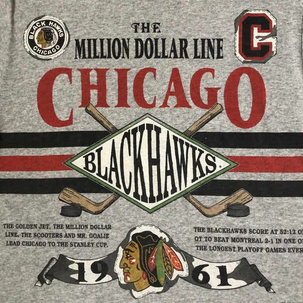 Vintage 1992 NHL Chicago Blackhawks Long Gone All Over Print Long Sleeve Shirt (L)