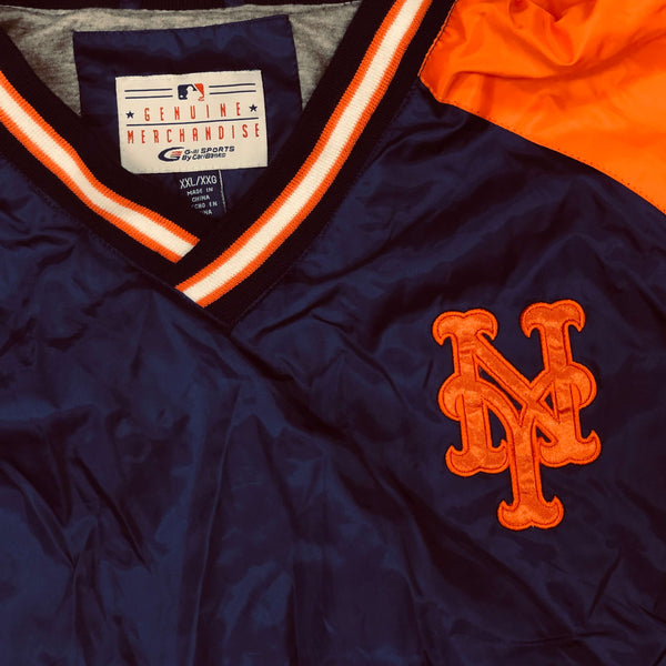 MLB New York Mets Vneck Pullover Windbreaker Jacket (XXL)