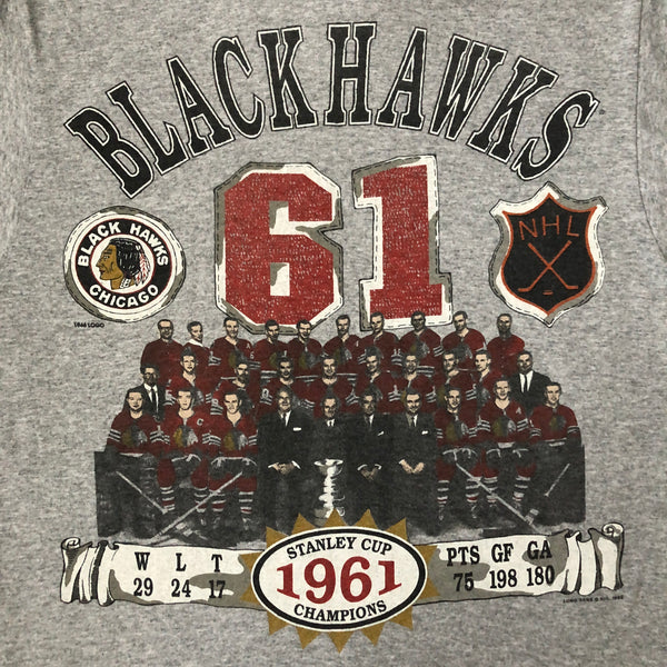 Vintage 1992 NHL Chicago Blackhawks Long Gone All Over Print Long Sleeve Shirt (L)