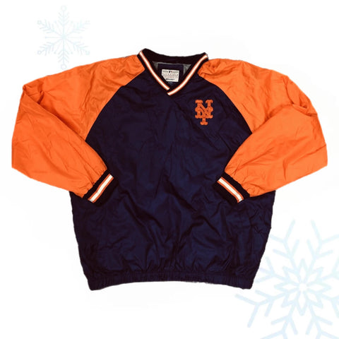 MLB New York Mets Vneck Pullover Windbreaker Jacket (XXL)