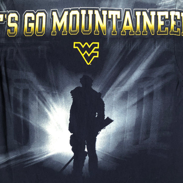 NCAA WVU West Virginia Mountaineers All Over Print T-Shirt (M/L)