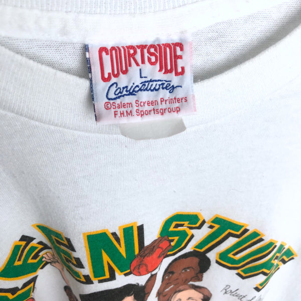 Vintage NBA Boston Celtics "Green Stuff" Salem Sportswear Caricature T-Shirt (M)