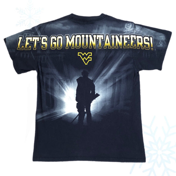 NCAA WVU West Virginia Mountaineers All Over Print T-Shirt (M/L)