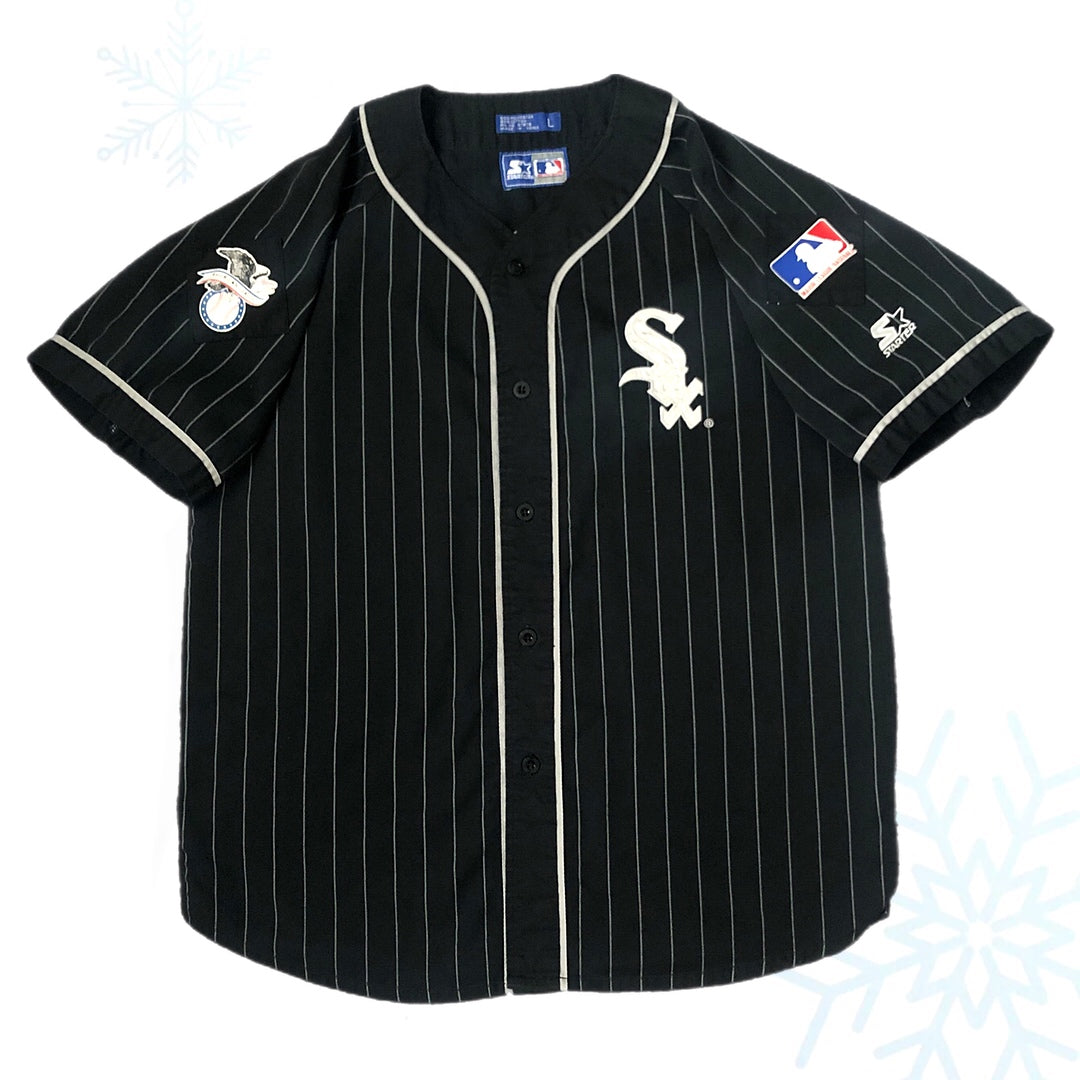 Vintage MLB Chicago White Sox Starter Pinstripe Baseball Jersey (L)