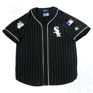 Vintage MLB Chicago White Sox Starter Pinstripe Baseball Jersey (L)