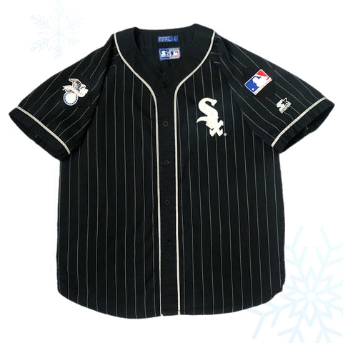 Vintage MLB Chicago White Sox Starter Pinstripe Baseball Jersey (L)