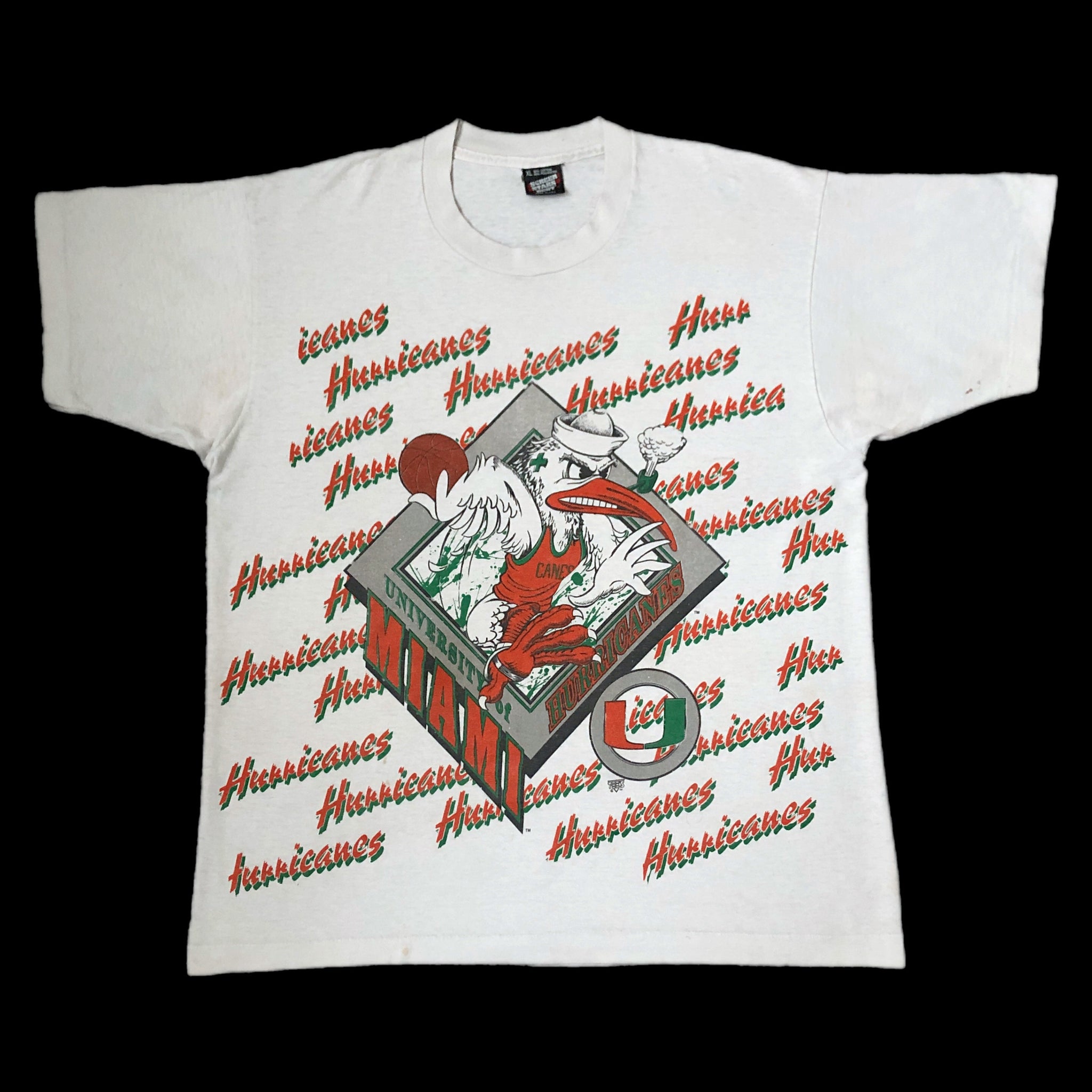Vintage NCAA Miami Hurricanes Basketball T-Shirt (L)