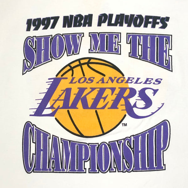 Vintage NBA Los Angeles Lakers 1997 Playoffs "Show Me The Championship" T-Shirt (XL)