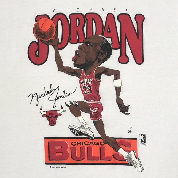 Vintage NBA Michael Jordan Chicago Bulls Salem Sportswear Caricature T-Shirt (M)