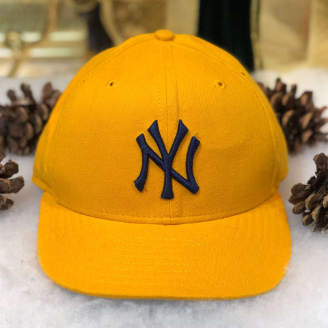 Vintage MLB New York Yankees Yellow New Era Wool Fitted Hat 7