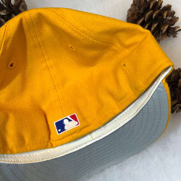 Vintage MLB New York Yankees Yellow New Era Wool Fitted Hat 7