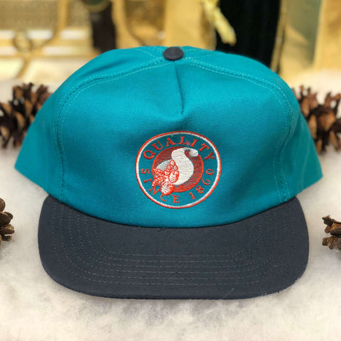 Vintage Deadstock NWOT Shaw's Supermarket Teal Twill Snapback Hat