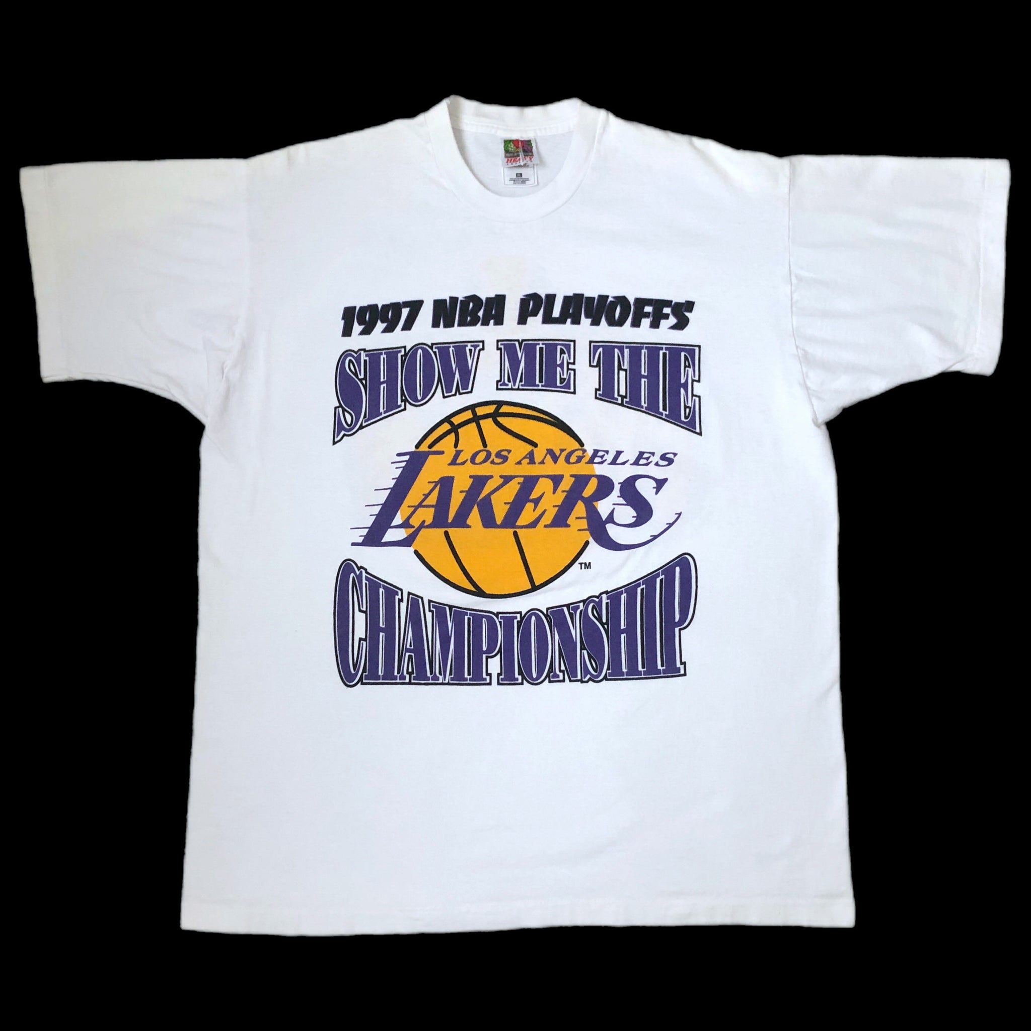Vintage NBA Los Angeles Lakers 1997 Playoffs "Show Me The Championship" T-Shirt (XL)