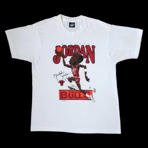 Vintage NBA Michael Jordan Chicago Bulls Salem Sportswear Caricature T-Shirt (M)
