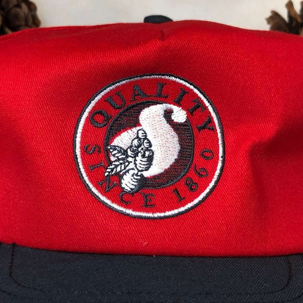 Vintage Deadstock NWOT Shaw's Supermarket Red Twill Snapback Hat