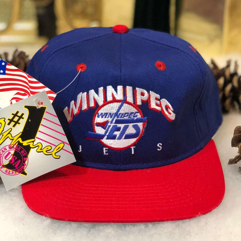 Vintage Deadstock NWT NHL Winnipeg Jets #1 Apparel Twill Snapback Hat