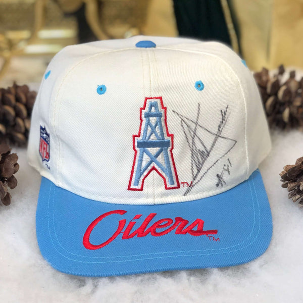 Vintage NFL Houston Oilers Sports Specialties Brim Script Wool Snapback Hat