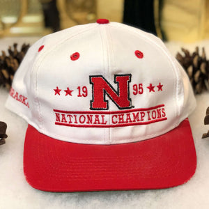 Vintage 1995 NCAA Nebraska Cornhsukers National Football Champions The Game Twill Snapback Hat