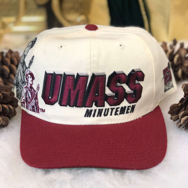 Vintage Deadstock NWT NCAA UMass Minutemen Sports Specialties Shadow Wool Snapback Hat