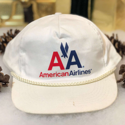 Vintage Deadstock NWOT AA American Airlines Twill Snapback Hat