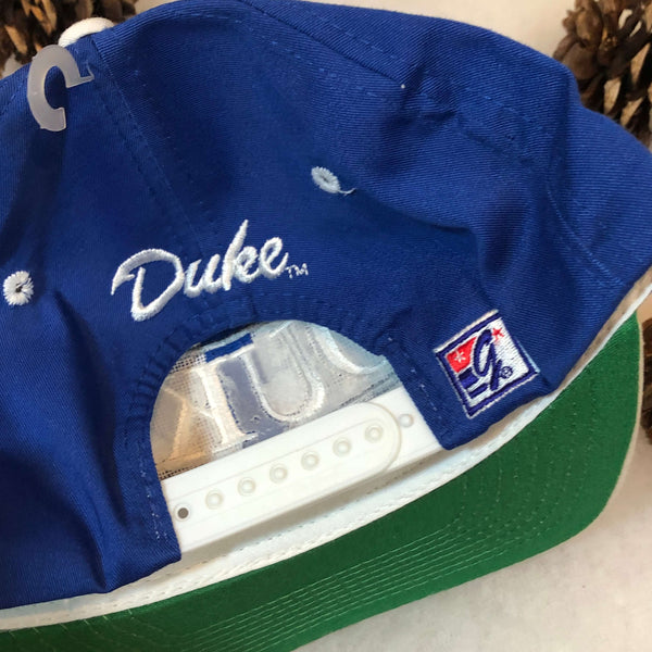 Vintage Deadstock NWT NCAA Duke Blue Devils The Game Split Bar Twill Snapback Hat