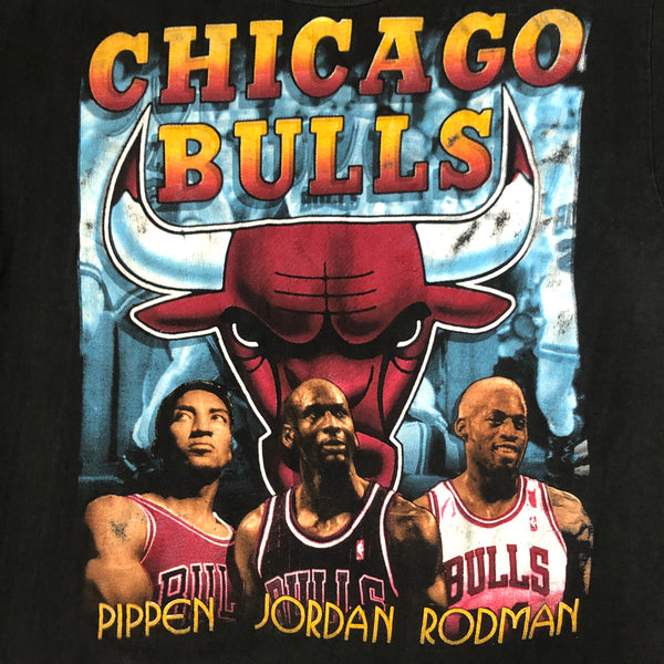 Vintage NBA Chicago Bulls 1996 Champions Rap Tee T-Shirt (XL)
